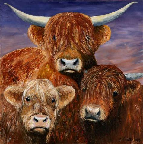 Highland Cattle (2014) Oil painting by Gillian Coates | Artfinder