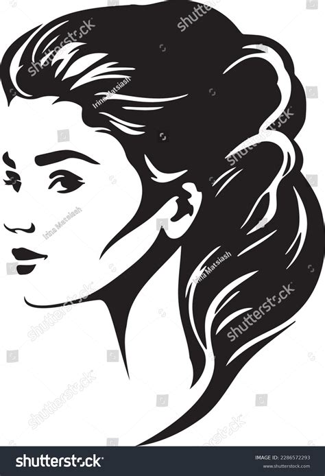 Silhouette Vector Closeup Portrait Woman Vector Stock Vector (Royalty ...