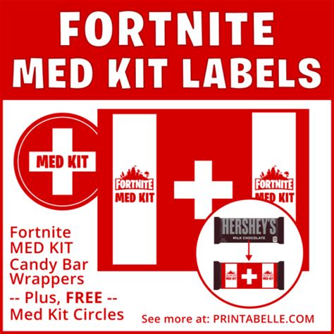 Fortnite Printable MED KIT Candy Bar Labels + Free MED KIT Circles ...