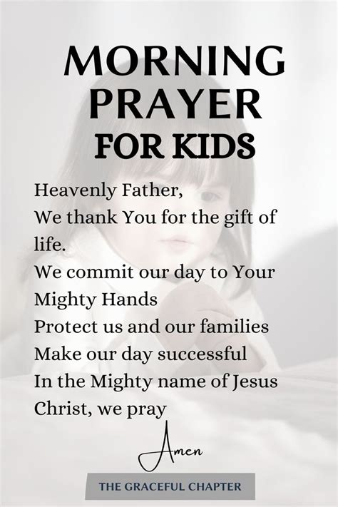 6 Simple Morning Prayers For Children - The Graceful Chapter Morning Prayer For Kids, Prayer For ...