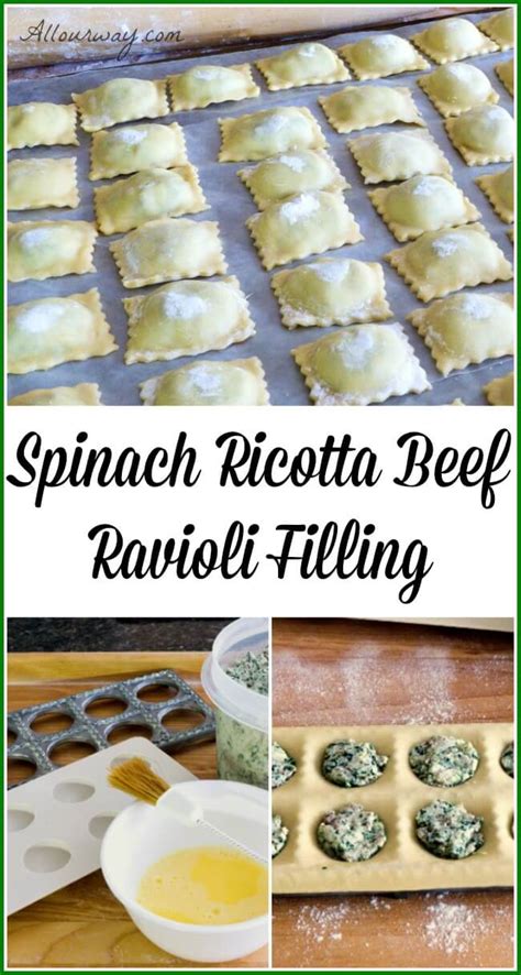 Rustic Italian Spinach Ricotta Beef Ravioli Filling