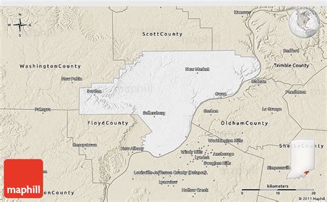 Classic Style 3D Map of Clark County