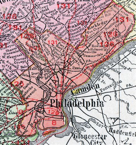 Philadelphia County, Pennsylvania 1911 Map by Rand McNally, PA