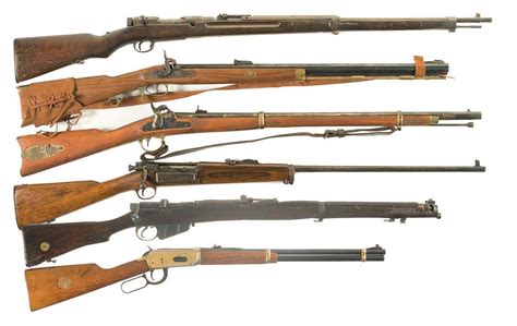 Six Long Guns -A) WWI Arisaka Type 30 Model 1897 Bolt Action Rifle B ...