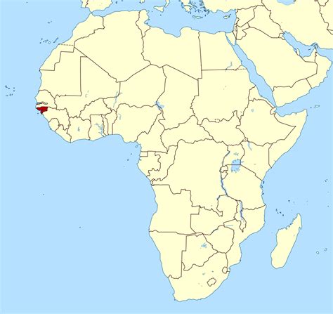 Detailed location map of Guinea-Bissau in Africa | Guinea-Bissau ...