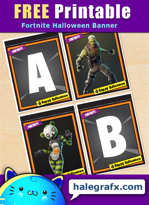 FREE Printable Fortnite Halloween Banner Pack