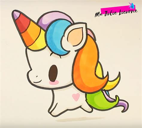 Dessin kawaii licorne (Dessin de licorne facile) | Ma Jolie Licorne