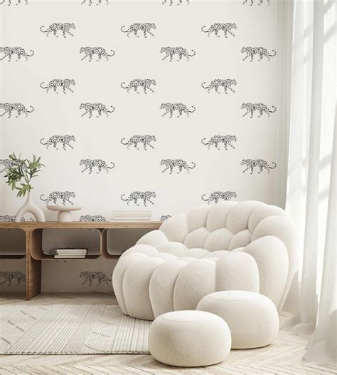 Leopard Wallpaper LEOPARD Black/white - Etsy