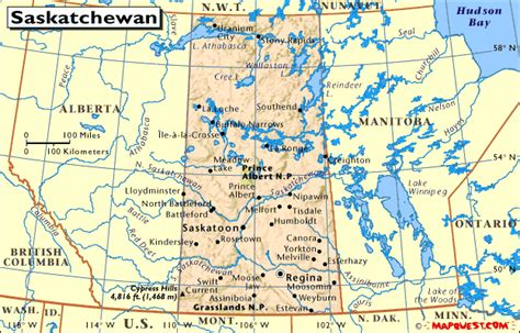 Canada - Provincial Map of Saskatchewan