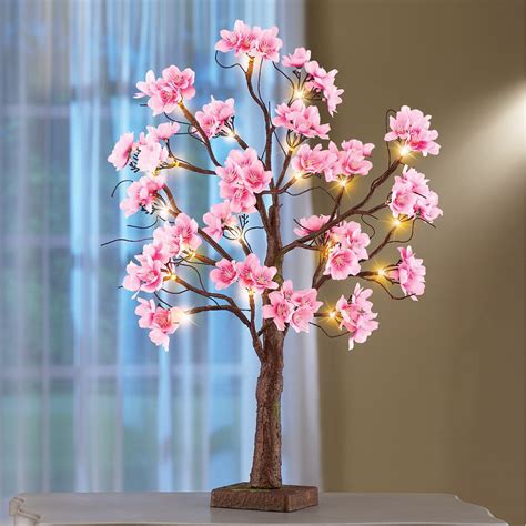 Lighted Cherry Blossom Floral Tabletop Tree | Collections Etc.