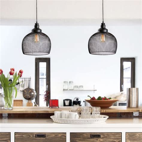 Bergen Bell Mesh Cage Pendant Light, Contemporary, Industrial Fixture ...