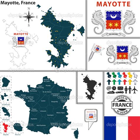 Map of Mayotte, France — Stock Vector © sateda #51797457