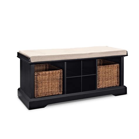 Levi Black Entryway Storage Bench | American Signature Furniture