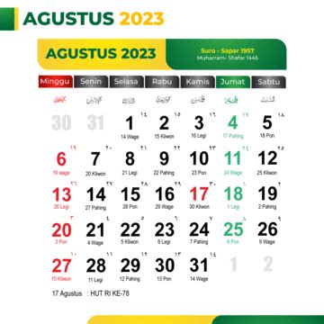 Kalender Agustus 2023 Terbaru Immagini PNG | Vettori E File PSD ...