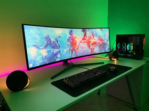 My boring clean rgb setup | Gaming desk setup, Gaming room setup, Gamer ...