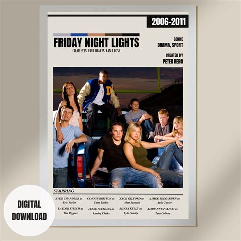 Friday Night Lights Poster Tv Show Poster Theater Room Decor Wall Art ...