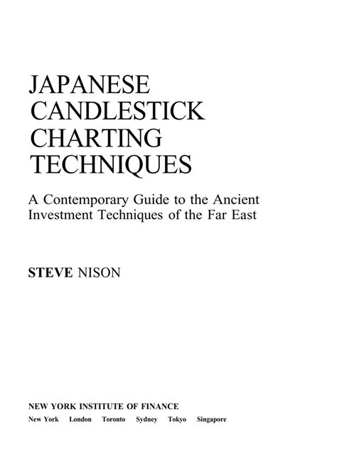 Book - Japanese Candlestick Charting Techniques, Steve Nison, 1991