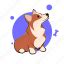 Cute cartoon corgi puppy dog icons by Sakarapap Chuein