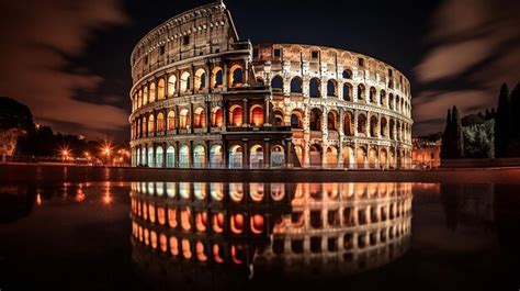 Premium AI Image | Night view of The Colosseum