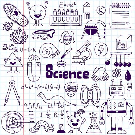 School science doodle set on notebook Stock Vector Image by ©Sashatigar #51488759