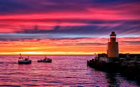 Winter Sunset Lighthouse Wallpapers - Wallpaper Cave