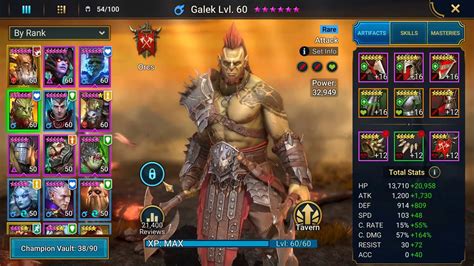 Galek - Forgotten Starter Champion - Build /Artifacts / Masteries Guide- Raid Shadow Legends ...