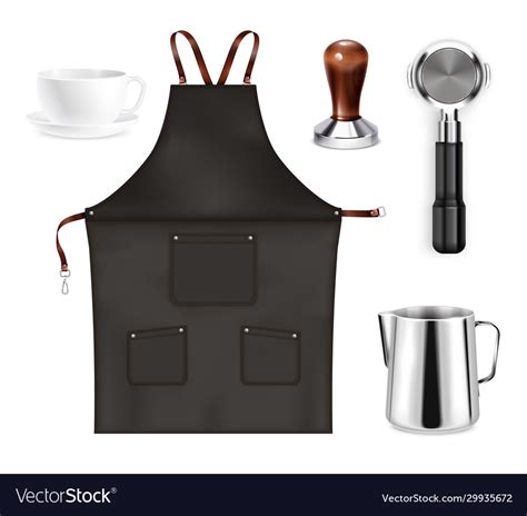 Barista equipment realistic set Royalty Free Vector Image