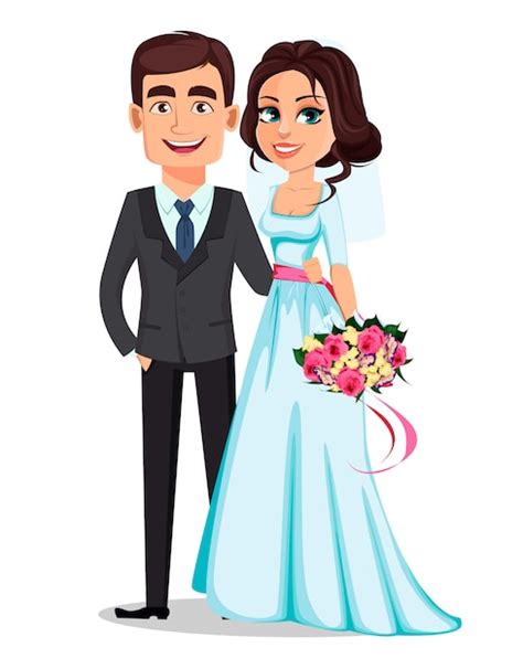 Premium Vector | Beautiful bride and handsome groom