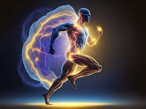 The human body at the moment of running from the inside AI generated ...