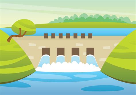 Hydroelectric Power Station Illustration 173011 Vector Art at Vecteezy