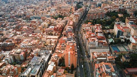 Aerial Drone View of Barcelona, Spain Stock Photo - Image of ...