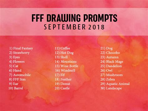 (Closed) FFF Drawing Prompts (September 2018) | Final Fantasy Forums