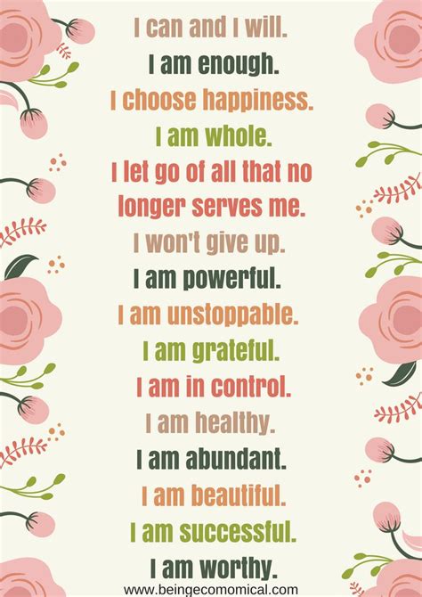 15 Positive Affirmations To Say Daily + FREE Printable | Positive ...