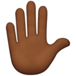 Raised Hand: Medium-Dark Skin Tone Emoji (U+270B, U+1F3FE)