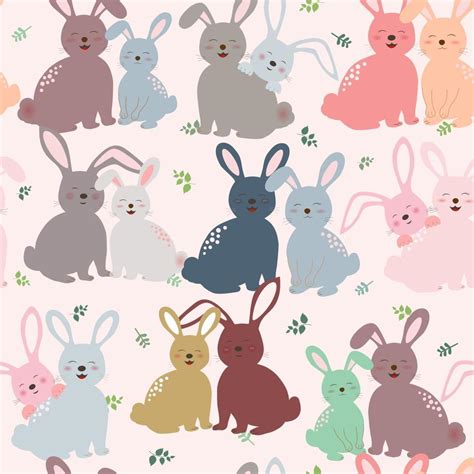 Cute bunny in colorful tone seamless pattern for kid product, fashion, fabric, textile, print or ...