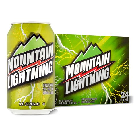 Great Value Mountain Lightning Citrus Flavored Soda Pop, 12 fl oz, 24 Pack Cans – Walmart ...