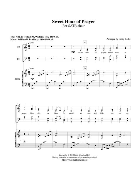 Sweet Hour of Prayer - Piano