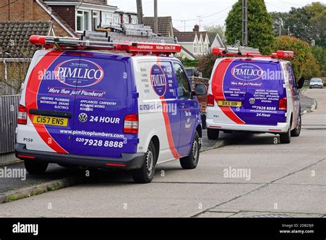 Pimlico plumbers vans hi-res stock photography and images - Alamy