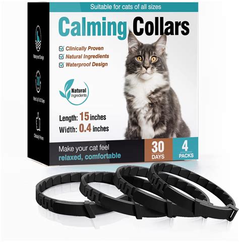 Amazon.com: Calming Collar for Cats 4 Pack Calming Cat Collars Anxiety Relief Lasts 30 Days ...