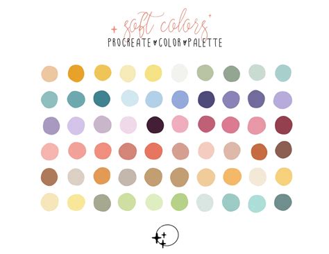 Procreate palette soft colors By Fox Shop | TheHungryJPEG