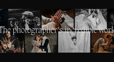 Portfolio for a wedding photographer on Behance