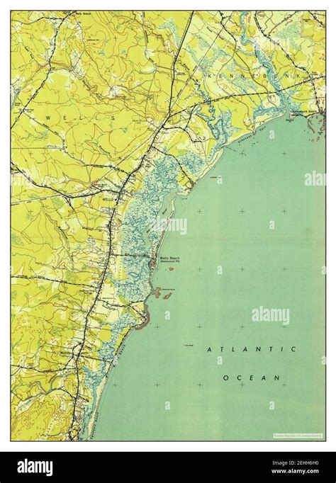 Map of wells maine Cut Out Stock Images & Pictures - Alamy