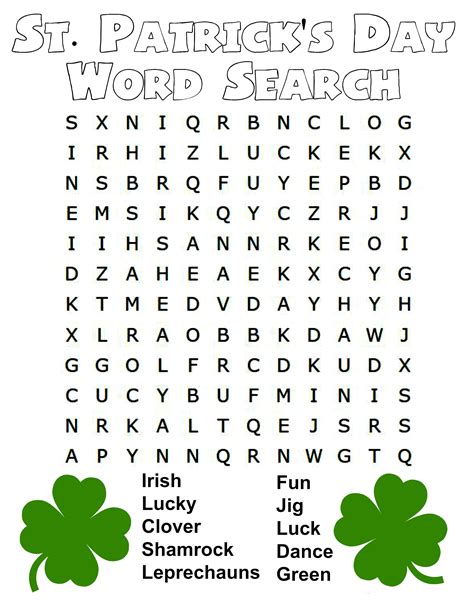 St Patrick's Day Word Search Free Printable - Printable Word Searches