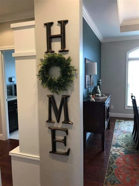 home decor, letter decor, H O M E , use a wreath as the O, diy, decor ...