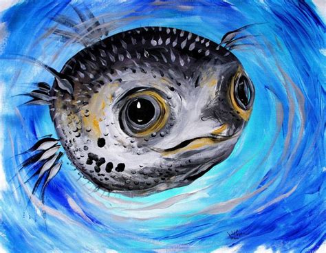 Abstract Puffer Fish Painting by J Vincent Scarpace | Saatchi Art