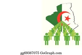 160 Map Of Algeria With Flag Clip Art | Royalty Free - GoGraph