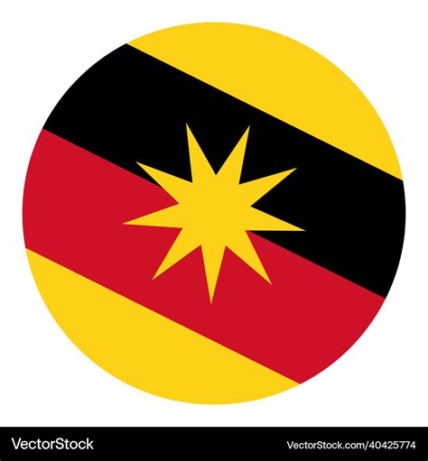 Circle flag banner of sarawak state malaysia Vector Image