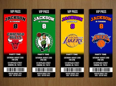 NBA Basketball Ticket Birthday Party Invitation. by WhatWhenWhere, $9.00 | Nba theme party ...