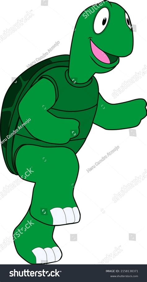 Cartoon Funny Turtle Walking Happily Stock Vector (Royalty Free) 2158138371 | Shutterstock