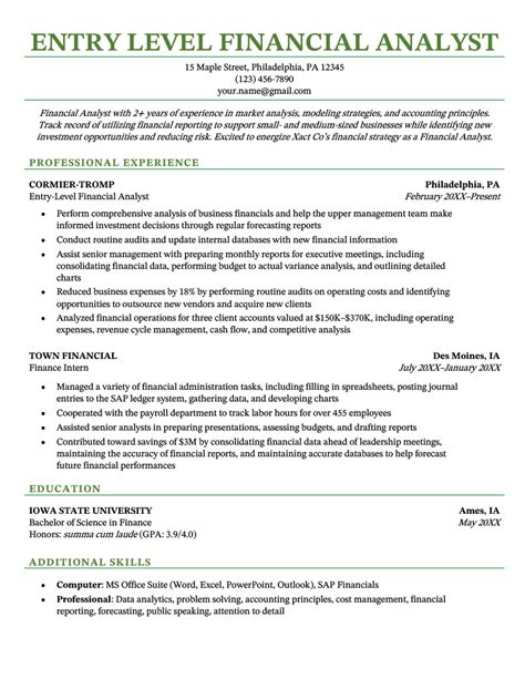 Financial Analyst Resume Examples (With Writing Guide)